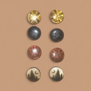 Bohemian Multi-Color Stud Earrings Set